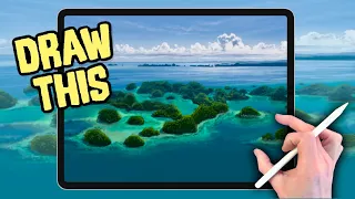 IPAD PAINTING MADE EASY - Pacific Islands landscape tutorial in Procreate