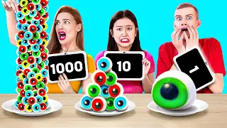 ¡DESAFÍO DE 100 CAPAS DE COMIDA DE GOMITA! || Desafíos divertidos para probar por 123 GO! GOLD