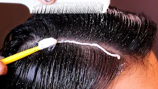 ASMR Short Hair Scalp Massage, Scalp Scaling Treatment and Styling