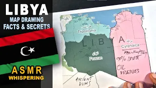 ASMR Whispers: Tracing LIBYA outline with its historical provinces | Best known facts explained