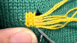 No matter how big the sweater hole is, It can be repaired perfectly with this method