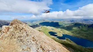 The Miners' Track, Yr Wyddfa Snowdon Peak and Crib Goch helicopter rescue