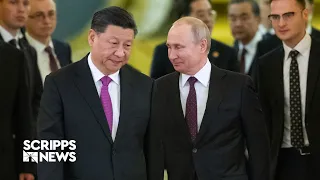 China President Xi Jinping lands in Moscow to meet with Putin