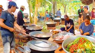 Cambodia Traditional Cooking Food in Countryside for Wedding Party - Cooking Various Khmer Food