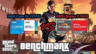 Intel Core i5-1235U vs AMD Ryzen 5 5625U - Grand Theft Auto V Benchmark