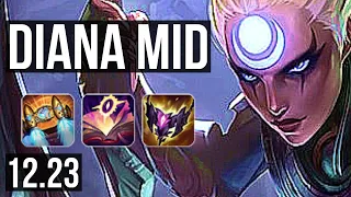 DIANA vs YONE (MID) | Quadra, 2100+ games, 2.4M mastery, 10/2/5, Godlike | EUW Master | 12.23