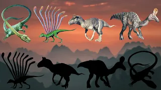 귀여운 동물 공룡, 신타오사우루스, 크리올로포사우루스, 롱기스크와마, 타니스트로페우스 귀여운 공룡