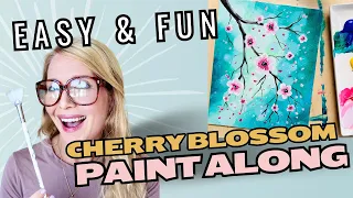 Simple Cherry Blossom Bokeh Easy & Fun Acrylic Painting Tutorial