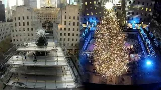 TIME LAPSE: 2021 Rockefeller Center Christmas Tree From Arrival to Lighting | NBC New York