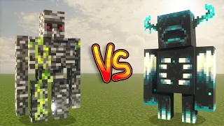 Bedrock Golem Vs Warden - Minecraft Mob Battle