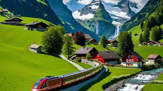 🇨🇭 LAUTERBRUNNEN, SWITZERLAND, Beautiful village, Heaven of the Earth, Relaxing walk tour, 4K