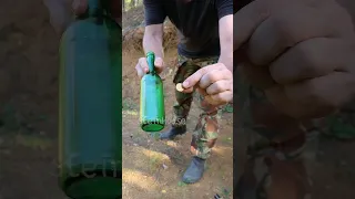 Let's test the trick - Break a bottle with a coin #trick #funny #bottle