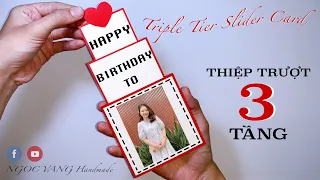 ❤️ THIỆP TRƯỢT 3 TẦNG (Triple Tier Slider Card) - NGOC VANG Handmade