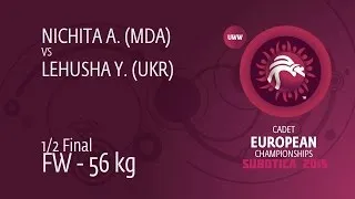 1/2 FW - 56 kg: A. NICHITA (MDA) df. Y. LEHUSHA (UKR) by TF, 10-0