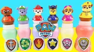 Nick Jr Paw Patrol Pups Slime Bottle Game - Learning Colors Surprises Skye + Chase | Ellie Sparkles