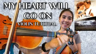 My Heart Will Go On - Celine Dion (Violin Tutorial by Kimberly Hope)