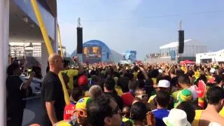 World Cup fan fest Brazil National Anthem vs. Chile