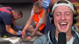 Activists meltdown after they glue themselves to street | TRY NOT TO LAUGH #120