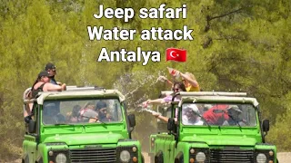 Splashing water on German, Turkish, Afghan and Russian friends on the Antalya safari trip🇹🇷