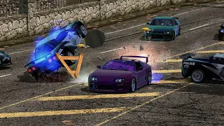 NFS Most Wanted REDUX V3 - Toyota Supra VS 15 Opponents + Max Level Cops