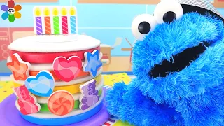 HAPPY BIRTHDAY COOKIE MONSTER! Learn Colors, Shapes, Numbers, Emotions & Food Names!