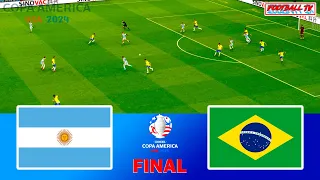 ARGENTINA vs BRAZIL FINAL / COPA AMERICA / Full Match All Goals / PES 2021 Gameplay PC