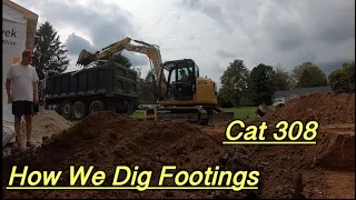 Caterpillar 308 Mini Excavator How To  Dig House Footings #diy #adventrure #homeimprovments