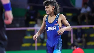 Arshia HADDADI (IRI) vs Christian Aaron CASTILLO (USA) FS48kg World championships U17