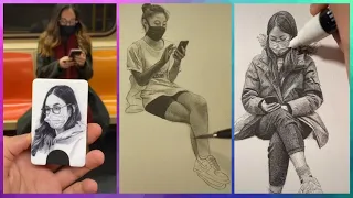 Tiktok Drawing Live Portraits - Nyc Subway  Devon Rodriguez
