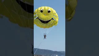 Children and Father Fly Parasailing | Water Sports Antalya / Turkey
