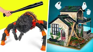 Manualidades de Halloween aterradoras y divertidas || Piñata en forma de araña y una casa embrujada