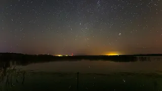 Ночь на берегу озера ТаймЛапс со Звёздами TimeLapse Star