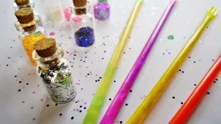 Basteln: Partysticks mit Glitzer ganz einfach gemacht / DIY / Drinking Straw Crafts