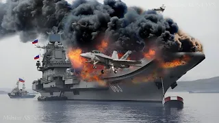 Today!  Ukrainian F-16 fighter jets blow up Russia's only aircraft carrier