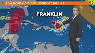 Hurricane tracking: 'No worries' on First Coast for Tropical Storm Franklin, watching activity in Ca