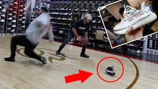 OMG HE GOT HIS ANKLES BROKE! SNEAKER FALLS OFF!! (BASKETBALL IN SNEAKER SHOP)