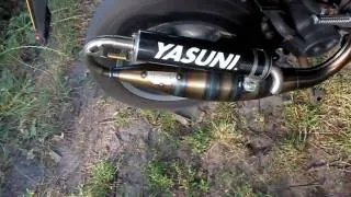 Peugeot Speedfight 2 Yasuni R Exhaust Pipe test and sound