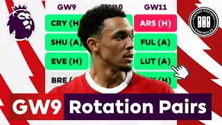 Best FPL Fixture Rotation on a GW9 Wildcard / Rotation Pairs / Fantasy Premier League 2023/24 Tips