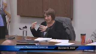 Community Preservation Committee Meeting December 8, 2022