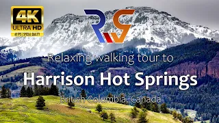 HARRISON HOT SPRINGS, CANADA, 4K Relaxing walking tour | RAIN on SATURN 🔴