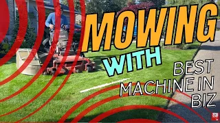 Mowing Lawn with Exmark Walk Behind | Trimming and Edging Landscape Beds