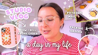 day in my life as a small business owner 🎀 📦 packing orders, patreon mail & how I sell phone cases!