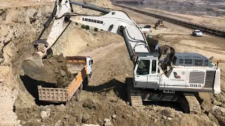 Liebherr 984 Excavator Loading Trucks With Two Passes - Labrianidis Mining Works