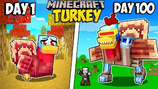 I Survived 100 Days as a TURKEY in Minecraft