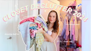 DECLUTTERING MY CLOSET 2024 | full closet clean out + organizing!