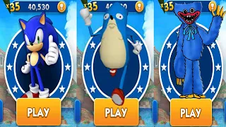 Sonic Dash vs Go Sanic Goo MEME vs Huggy Waggy Poppy Playtime Run - All Characters Unlocked Gameplay