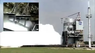 NASA's SLS J-2X Rocket Engine 40-Second Static Test Firing At Stennis Space Center