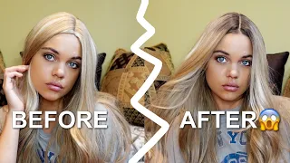 HOW TO MAKE A CHEAP SYNTHETIC (non lace front) AMAZON WIG LOOK REAL & EXPENSIVE