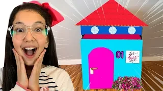 CONSTRUINDO MINHA PRIMEIRA CASA DE PAPELÃO ⭐ Muita Diversão | Luluca