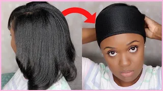 HOW I WRAP MY NATURAL HAIR AFTER A SILK PRESS IN UNDER ONE MINUTE | BEDTIME ROUTINE